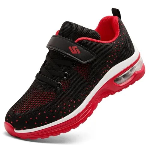 Unitysow Zapatillas Casual para Niño Moda Zapatillas Deportivas Outdoor Atléticos Calzados de Running Zapatos de Tenis Transpirables Sneakers,Rojo,37 EU