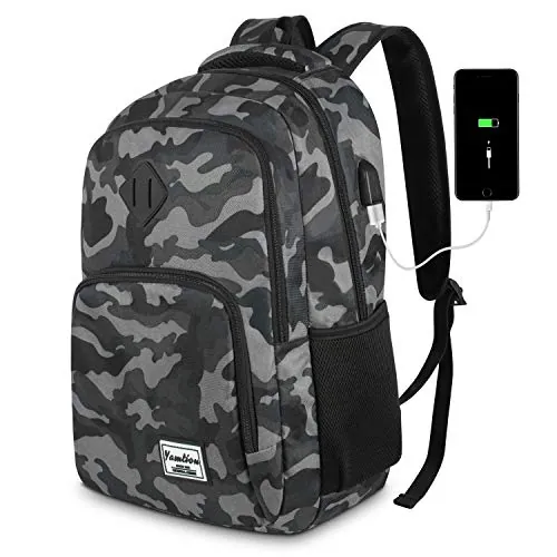 YAMTION 17.3 pulgadas mochila adolescente chico hombre mochila ordenador clase ocio negocios colegio escuela secundaria trabajo universidad viaje escuela