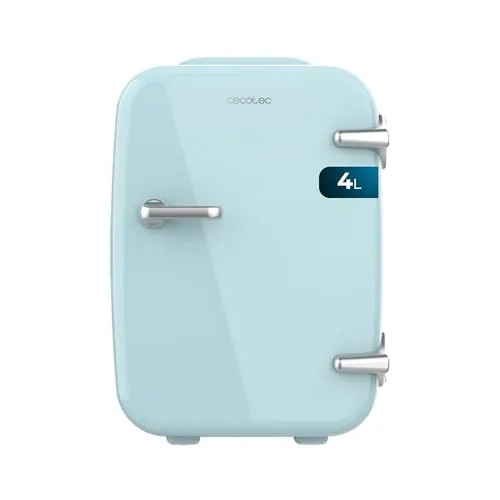 Cecotec Mini Nevera Bolero MiniCooling 4L Habana Light Blue, Funcionamiento 12V-220V, Compatible coche y caravanas, Función enfriamiento y calentamiento, Rango temperatura 5-65º, Transporte fácil