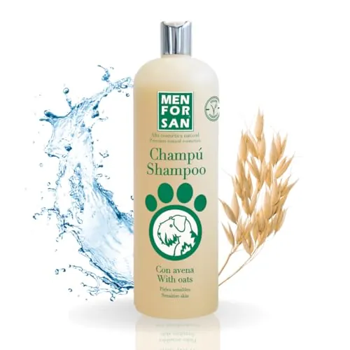 MENFORSAN Champú perros con Avena | Acción Suavizante y Calmante | Para Pieles Sensibles y Delicadas | Avena 100% Natural | Fragancia Suave | 1L