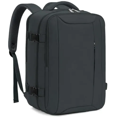 VMIKIV Mochila 40x30x20 Mochila Viaje Cabina Avion 40x20x25 para Ryanair Vueling Wizz Air Equipaje de Mano con Bolsillo Antirrobo Mochila Resistente al Agua con Compartimentos, Gris Grafito