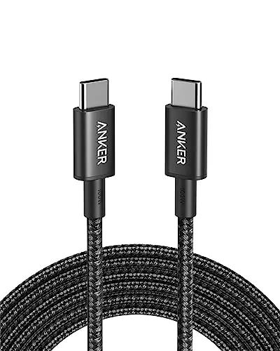 Anker 333 Nylon Cable USB C Carga Rapida 100W, PD 3.0 [3m] Negro,1 Pack