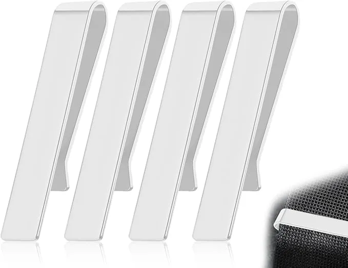 KAPSING 4 Piezas Alfileres de Corbata para Hombre, Alfileres de Corbata de Acero Inoxidable, Alfileres de Corbata de Estilo Empresarial, para Bodas, Reuniones, Negocios (Plata)