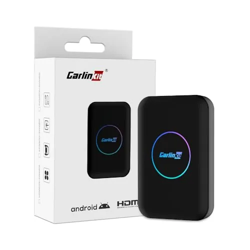 Adaptador 3en1 CarlinKit AIBOX-Lite，Soporta Sistema Android/CarPlay inalámbrico y función de Pantalla de Salida inalámbrica Android Auto/HD,Trae visualización de vídeo como Youtube,Netflix.