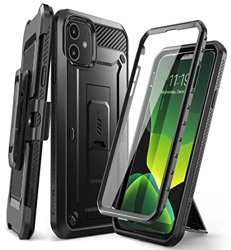 SupCase Funda iPhone 11 [Unicorn Beetle Pro Serie] 360 Carcasa Antigolpes Case con Clip de Cinturon y Protector de Pantalla Incorporado (Negro)