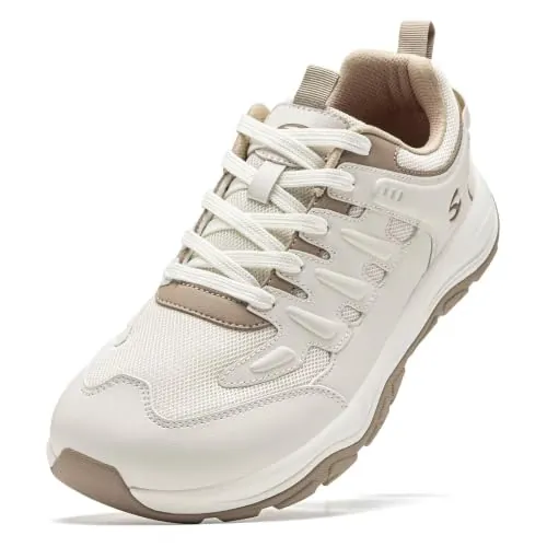 HOBIBEAR Zapatillas Deportivas Unisex de Punta Ancha Minimalistas Cómodas para Hombre y Mujer Uso Informal(Caqui,EU 42)