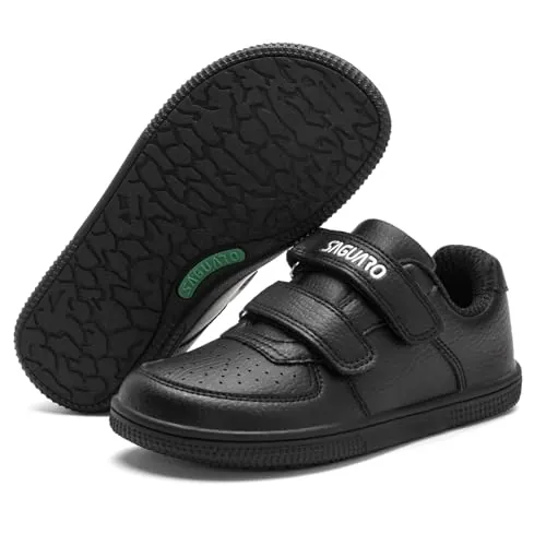 SAGUARO Zapatillas Barefoot Niños Niñas, Zapatos Barefoot Minimalistas con Suaves Ligeros para Uso Diario, Colegio, Parque Infantil, Interior y Exterior, Negro, Gr.34