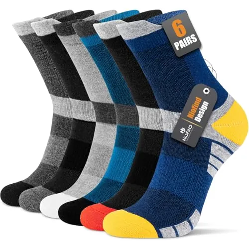 Niofind Calcetines Hombre Running, Deporte Algodon Con Acolchado 6 Pares