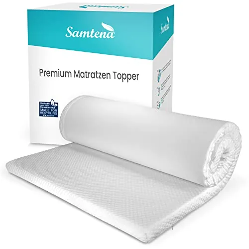 Samtena Topper viscoelástico para colchón de 160x200, Grosor 5cm, Sobrecolchón Memory Foam, Edition Standard, Model Deluxe, Cubrecolchón de Espuma, Espuma viscoelástica, Espuma Memoria, Topper Sofa