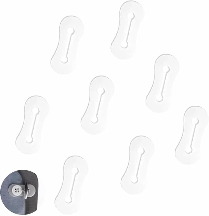 8 Piezas Adaptadores de Gemelos Gemelo de Camisa Silicona Invisible Puños Titular Extensión para la Camisas Hombre Blanco