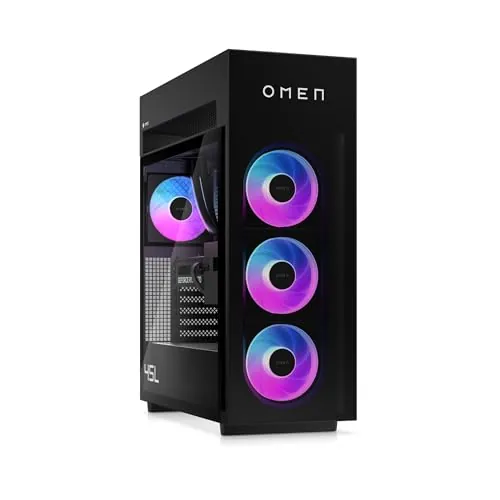 HP Ordenador sobremesa OMEN MAX 45L GT23-0001ns (Procesador AMD Ryzen 7 9800X3D, 32GB DDR5, 1TB SSD, NVIDIA GeForce RTX 5070, Windows 11 Home) Negro