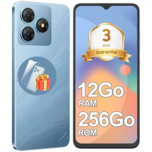 FLAT 2 Telefono Movil Android, 12GB+256GB/2TB, Dual SIM, 6,56" 90Hz, Azul