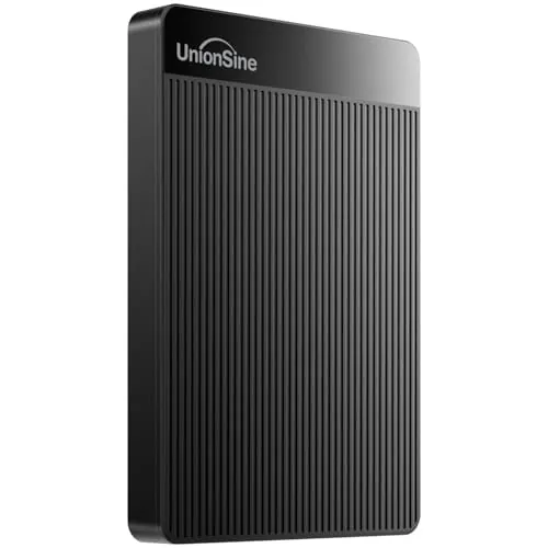 UnionSine Disco Duro Externo 500GB 2.5" USB3.0 Ultra Slim Portátil HDD Almacenamiento para PC, Mac, MacBook, Chromebook, Xbox, PS4 (Color Negro) HD2510