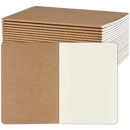 ZCZN Cuaderno A5 Libreta Kraft Cuadernos A5 Libretas Hojas Blancas 24 Pack