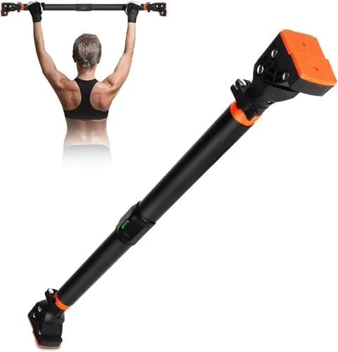 Barra de Dominadas sin Tornillos, Barra de Ejercicio para Pared, Ajustable 72-110cm, hasta 200 kg, Barra de Entrenamiento para Puerta Bloqueo Auto para Gimnasio en Casa Físico (95-120cm)