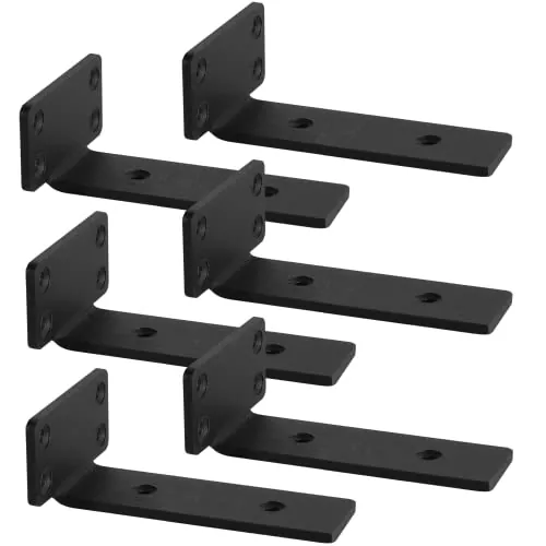 6 Piezas Soporte Estanteria Pared Escuadras Para Estanterias Negro,15cm