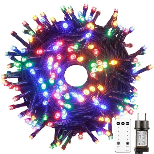 Tacobey Luces Arbol Navidad Exterior, 20M 200LED Guirnalda Luces Enchufe