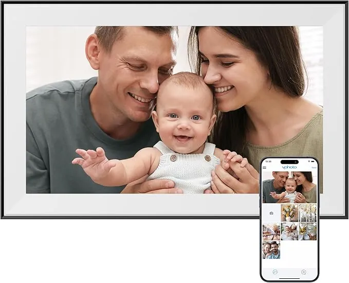 Dragon Touch Marco de Fotos Digital Grande de 15.6 Pulgadas, Regalos para Halloween, Marco de Fotos Digital WiFi, Pantalla táctil FHD 1080P, rotación automática, comparte Fotos/Videos al Instante a