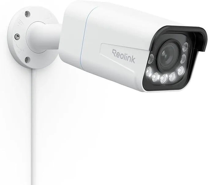 Reolink 4K 8MP Camara Vigilancia PoE con Foco, Detección de Personas/Vehículos/Pets, Zoom óptico 5X, Color Visión Nocturna Lapso de Tiempo Audio Bidireccional, Ranura para Tarjetas microSD, RLC-811A