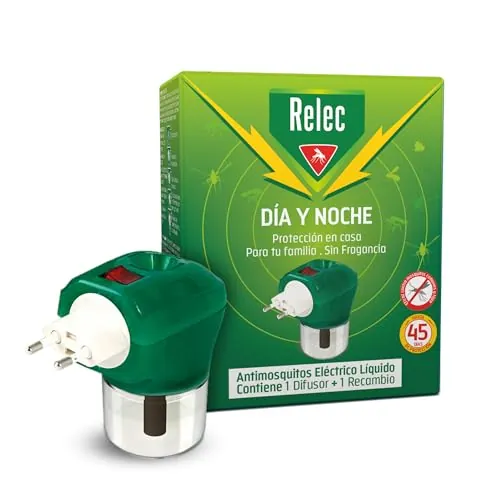 Relec Día y Noche Difusor Eléctrico Líquido Antimosquitos Y Recambio, 35 ml