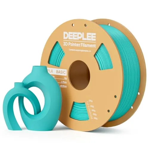 DEEPLEE Filamento PLA Basic 1.75 mm, Bobina 1 kg, Verde Turquesa