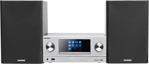 Kenwood M-9000S-S - Micro Sistema Hi-Fi con CD, Dab +, Radio por Internet, Spotify, FM, Bluetooth, USB y Gran Pantalla a Color TFT