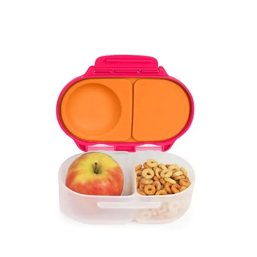 b.box Fiambrera Infantil con Compartimentos | Bento Box Infantil Mini con 2 Compartimentos Herméticos | Caja de Almuerzo y Picoteo para Niños | Cabe 1 Fruta Entera | Sin BPA