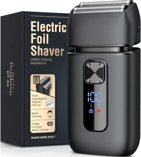 Brightup Afeitadora Eléctrica Hombre, Máquina de Afeitar con Recortador