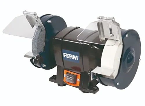 FERM BGM1020 Amoladora (150 mm, 250 W, muela doble, 230 V, Set de 8 Piezas)