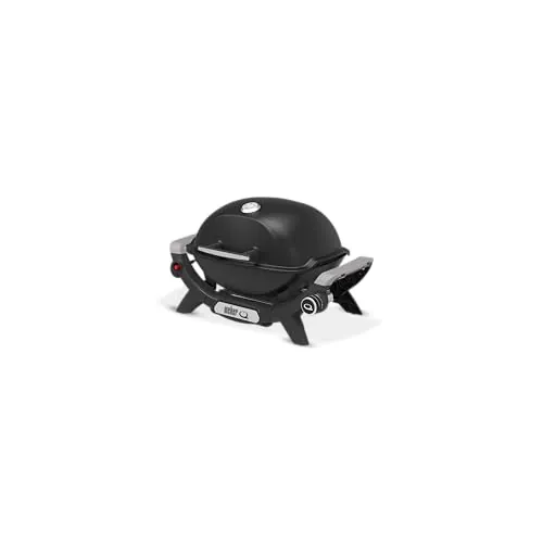 Weber Q 1100N barbacoa de gas, superficie de cocción de 42 x 31 cm, barbacoa portátil, 1 quemador, tapa y carcasa de aluminio fundido - Negro (1501925)
