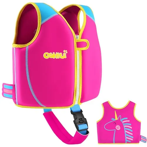 OSHYLE Chaleco de Natación de Neopreno de la Marca Premium para Niños - Flotador para el Aprendizaje de la Natación Ideal para Niños (Rosa, L(6-9))