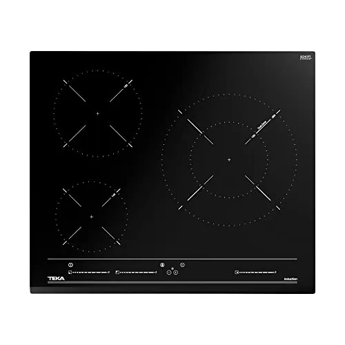 TEKA Placa Inducción 60 cm, 3 Zonas de Cocción, Touch Control Multislider, Función Power Plus y Stop & Go, Modo Silencio, Seguridad Auto Lock, Modelo IZC 63015 MSS