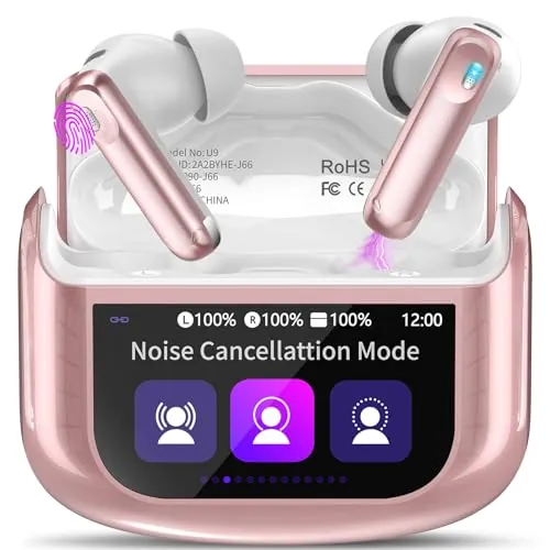Thunelec Auriculares Inalámbricos Pantalla Táctil Cancelación Ruido ANC+ENC