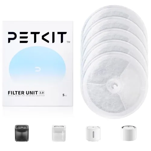 PETKIT Elemento de Filtro 3.0, 5 Piezas para Bebederos 2.0 & 3.0 & CYBERTAIL Fuente,Filtración Más Fuerte