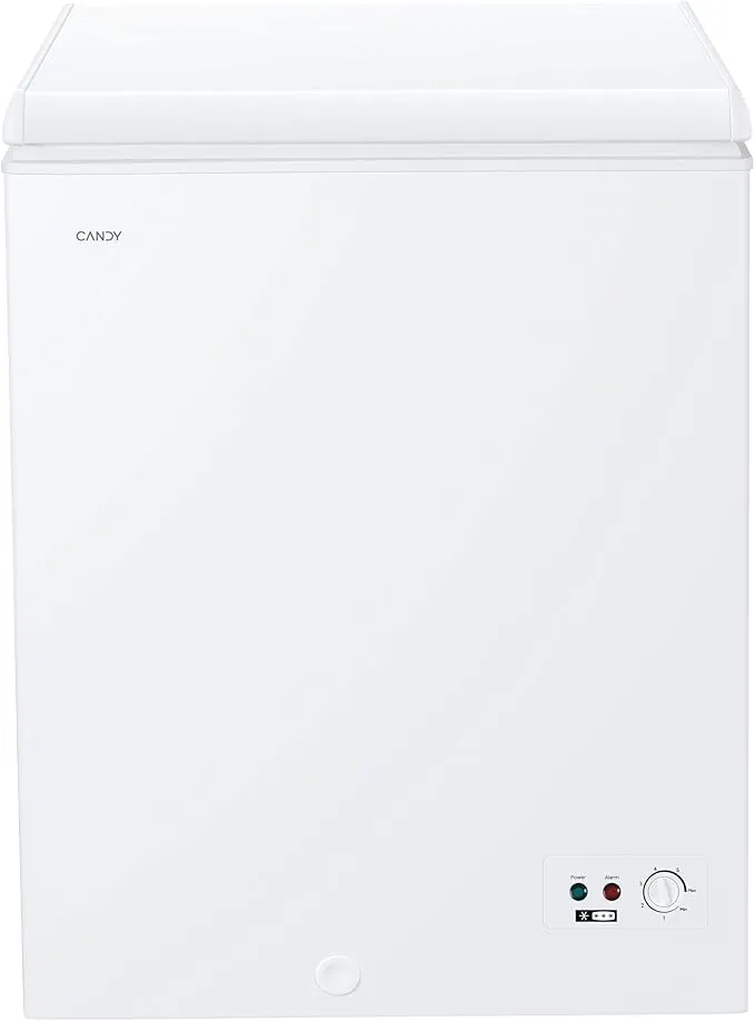 Candy CCHH 145E, Congelador Arcón Horizontal, Ancho 70CM, 137L, Tecnología Estática, 1 Cesto, Control Electrónico Externo, Indicador de Temperatura, Alarma Aumento de Temperatura, 39DB, Blanco