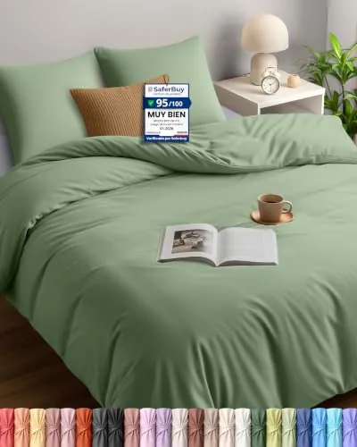 Utopia Bedding Funda Nordica Cama 180 240x260, Verde Salvia