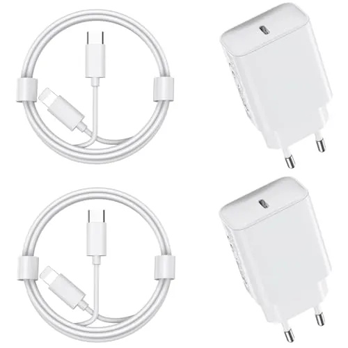 30W Cargador Carga Rapida for iPhone 14/14 Pro/14 Pro Max/14 Plus 13 12 11 SE XR X XS 8 7, iPad Air Mini, AirPods, 2 Pack USB C Carregador Rapido 2M Cable USBC Rápida Cabezal Pared Charger Adaptador