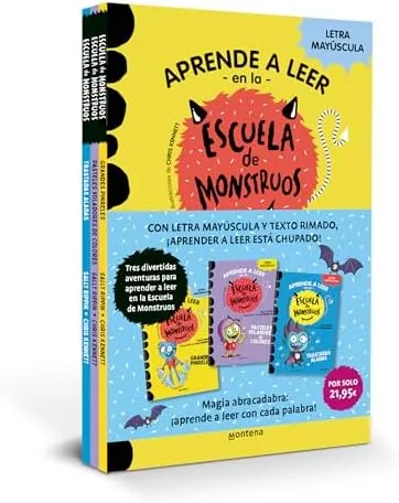 Aprender a leer en la Escuela de Monstruos - Pack con los libros 4, 5 y 6: En letra MAYÚSCULA (libros para niños a partir de 5 años) (Montena)