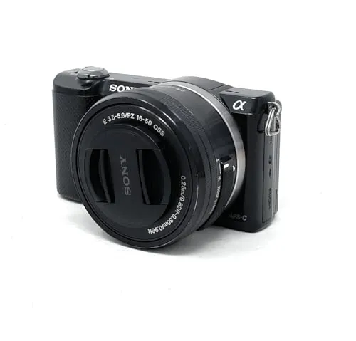 Sony A5000 - Cámara réflex Digital de 20.1 MP (Pantalla articulada 3", estabilizador, vídeo Full HD, WiFi), Color Negro - Kit con Objetivo 16-50mm f/3.5 OSS, Color Negro
