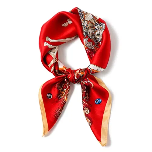 PoeticEHome Bufanda de seda de morera 100% pura para mujer, pañuelo cuadrado 68x68cm, accesorio para cabeza cuello regalo empaquetado