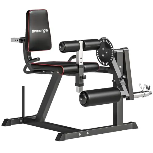 SPORTNOW Máquina de Extensión y Curl de Piernas Ajustable Casa Gimnasio