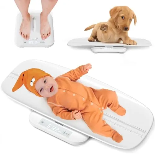 Grownsy Báscula Bebé Digital 150 kg para Bebés, Mascotas y Adultos