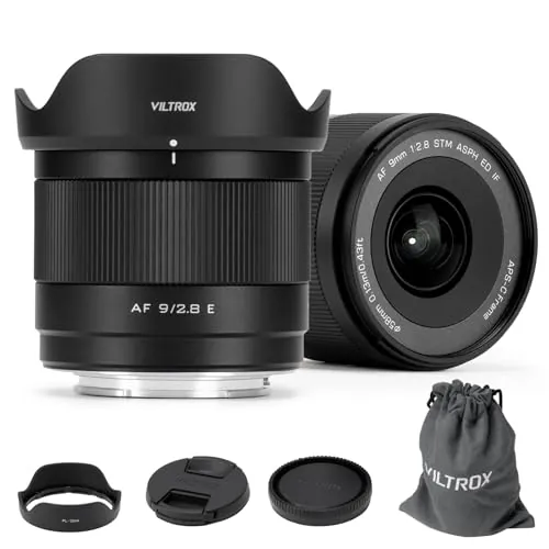 VILTROX 9mm F2.8 con Montura Air E Lente para Cámara Lens para Sony E APS-C con Autofoco y Gran Angular para Sony ZV-E10 ZV-E10II A6600 A6500 A6400 A6000 FX30 A7IV A7III A7RV