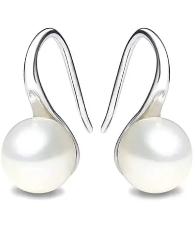 ®AGUACATESTELL Pendientes Mujer Plata de ley 925 Aretes Elegantes Regalo Mujeres y Niñas Aretes de mujer (PERLA)