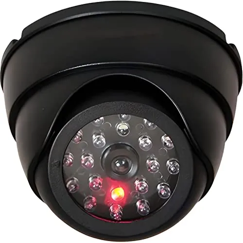 Retoo Camara Falsa para Exterior E Interior, Camara Vigilancia Falsa, Cámara Simulada De Seguridad con Luz Led Parpadeante, Vigilancia En El Hogar, Resistente A La Intemperie, Negro