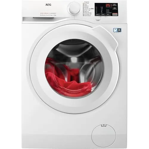 AEG L6FBI147P Lavadora de Libre Instalación, Carga Frontal, 10 Kg / 1400 rpm, Serie 6000, Motor Inverter, Inicio Diferido, Panel de control Blanco, Blanco, Clase B