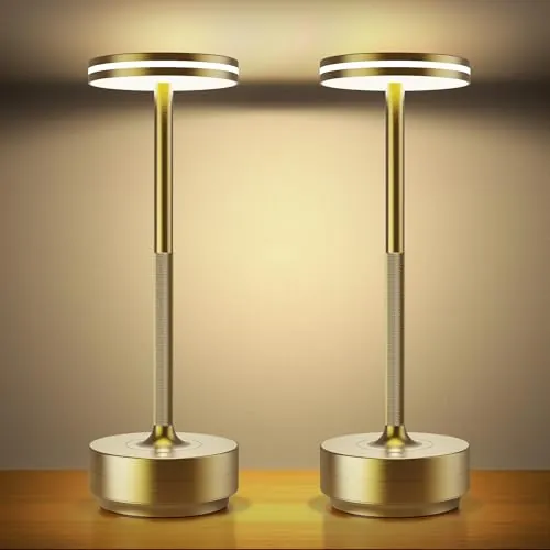 Lampara de Mesa LED Recargable, Lámpara sin Cable con 5000mAh Bateria IP54