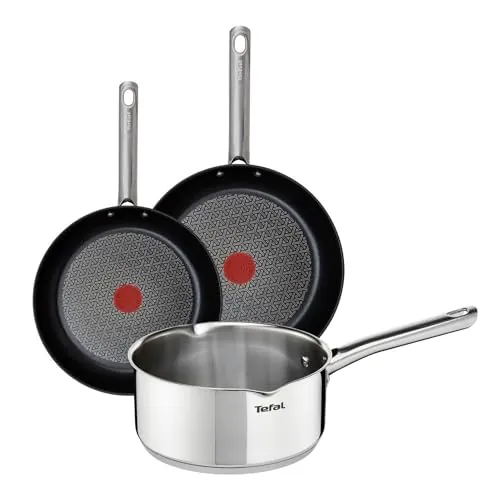 Tefal Duetto - Juego de 3 piezas, Acero inoxidable