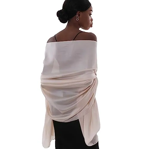 PIOYMEYA Chal Rosa Mujer Fiesta Estola Foulard Fular Boda Ligero Pashmina Bufanda Pañuelos para Vestido Noche