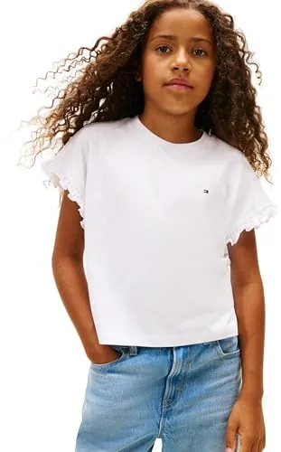 Tommy Hilfiger Essential Top SS Kg0kg08970 Otros Tops, White (White), 12 años para Niñas